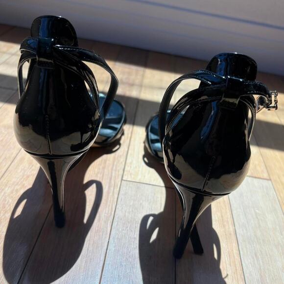 Michael Kors Black Patent Ankle Strap Stiletto Heels - Picture 4 of 8